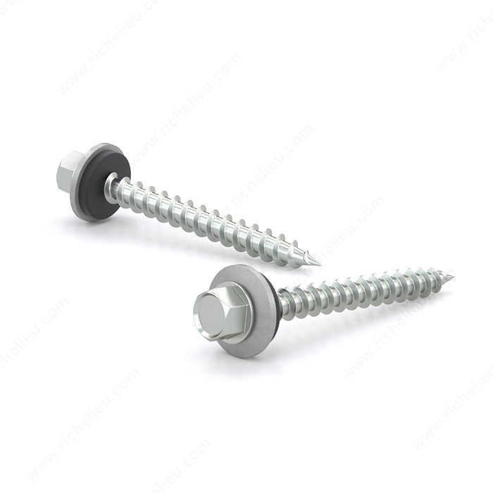 Reliable Roofing RSZ9112J Screw with Washer, #9-15 Thread, 1-1/2 in, 500/PK, Dacrotized