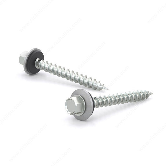 Reliable RSZ9112VP Roofing Screw, 1-1/2 in, White 100 PK
