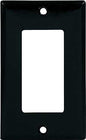 Single Gang Decora Wallplate, 4-1/2 in L, 2-3/4 in W, 1-Gang, Black, High-Gloss