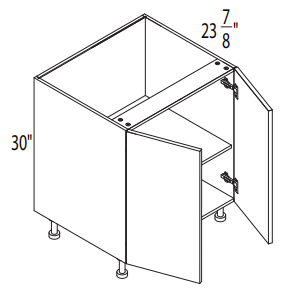 Golden Cabinetry Base Cabinet Walnut B30FD