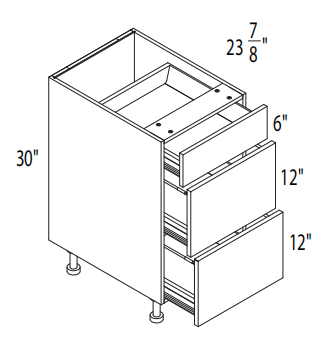 Golden Cabinetry Base Cabinet Walnut DB30-3