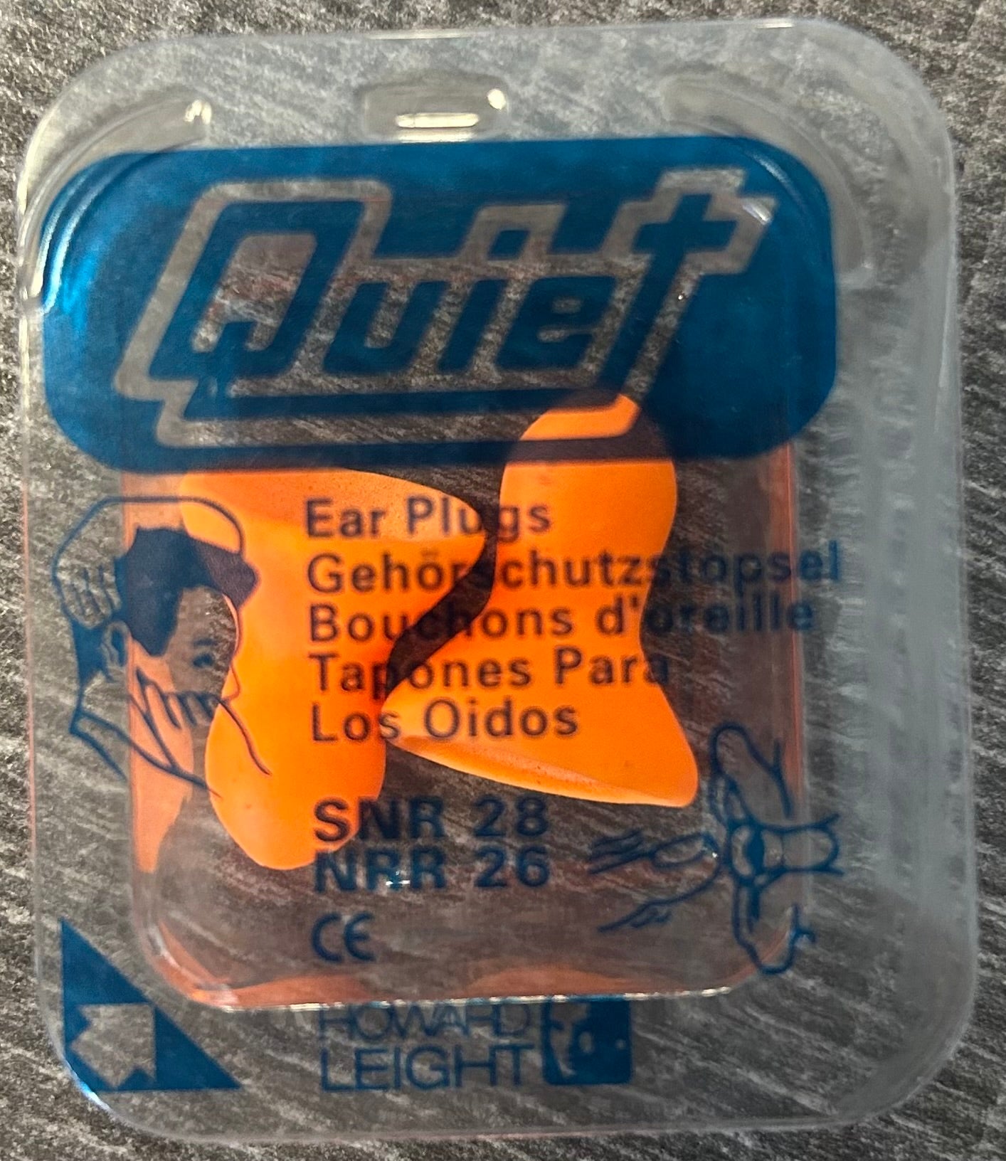 Quiet Reusable Foam Earplugs Bright Orange 1 Pair