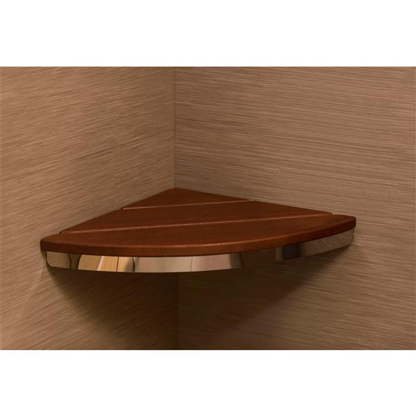 Invisia Corner Seat Polished Chrome/Ash Stain