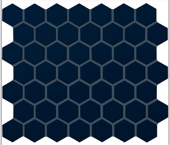 Daltile Glossy Navy Blue Hexagon Mosaic