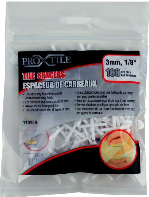 ToolWay Tile Spacers 3mm (1/8") 100pc