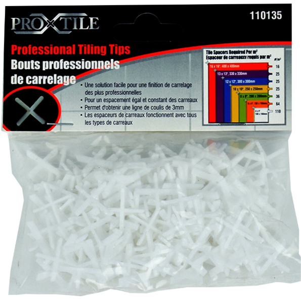 ToolWay Tile Spacers 1.5mm (1/16") 200pc