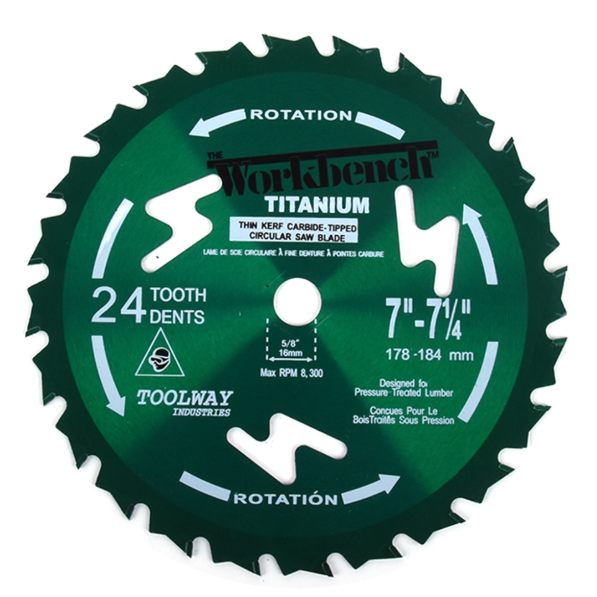 Toolway Saw Blade Silicon Coated Titanium 7"-71/4"