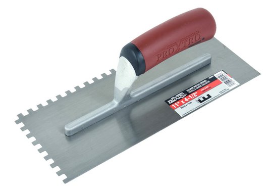 Toolway Notched Trowel 11" x 4 1/2" (1/4" x 1/4" sq)