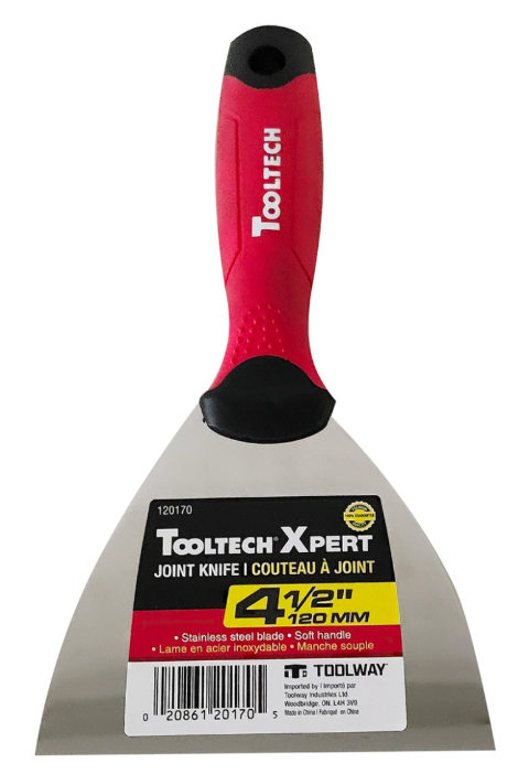 Toolway ToolTech Xpert Putty Knife 4-1/2in (120mm) SS Blade Soft Handle