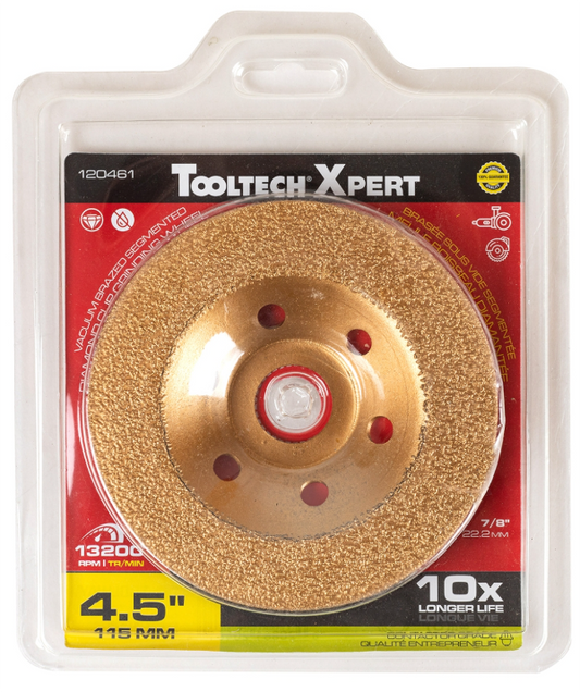 Toolway Vacuum Brazed Diamond Cup Grinding Wheel 4.5"