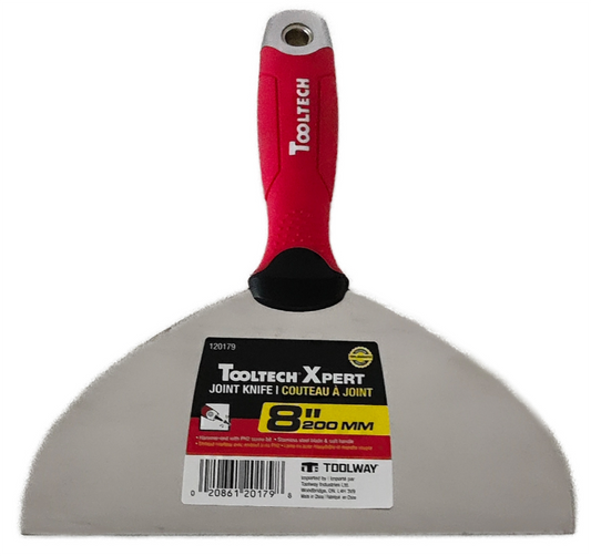 Toolway ToolTech Xpert Putty Knife With Hammer End Bit 8in (200mm) SS Blade Soft Handle