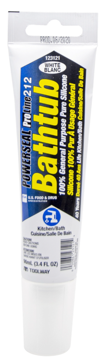Toolway Silicone Powerseal 211 Tub & Tile White 90ml