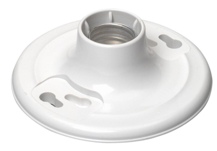 Toolway Lamp Socket Keyless Outlet Box Mount Single Circuit White