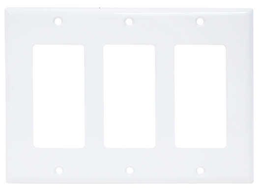 3 Gang Decora Plate White