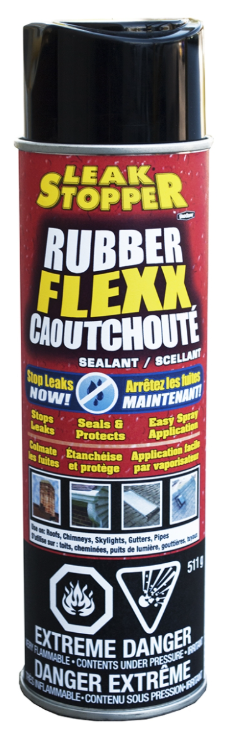 Toolway Leak Stopper Black Rubber Flex Spray Sealant & Repair 440ml