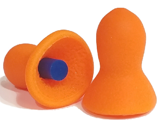 Quiet Reusable Foam Earplugs Bright Orange 1 Pair