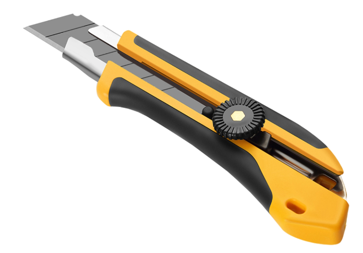 Toolway Heavy Duty Yellow/Black Utility Knife, 25mm, Snap-Off Blade