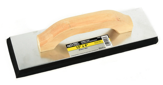 Toolway Float Rubber Grout Standard Size 12" x 4", Wooden Handle