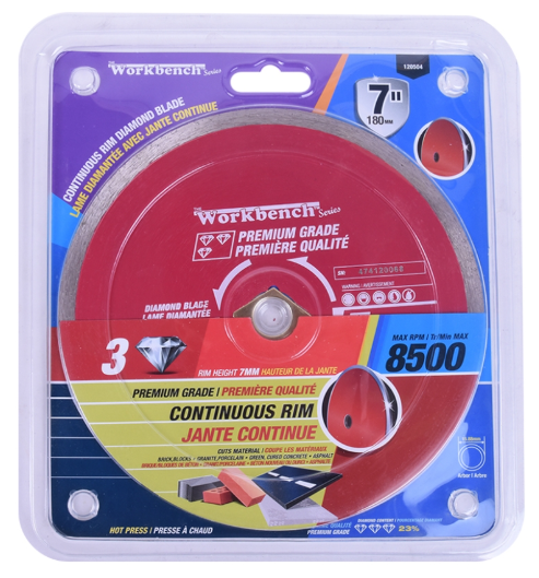 Toolway Diamond Saw Blade 7" Hot Pressed Continuous Rim