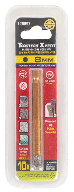 Toolway Diamond Core Hole Saw Bit 5/16" (8mm) Hex Shank