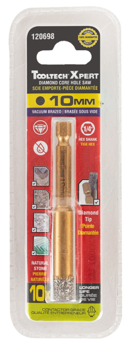 Toolway Diamond Core Hole Saw Bit 3/8" (10mm) Hex Shank