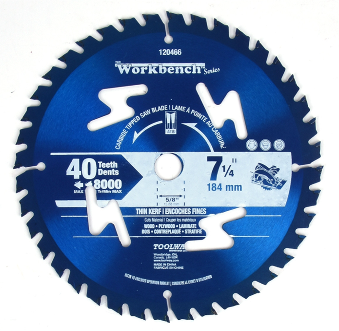 Toolway Blade 7 1/4" 40T Thin Kerf Carbide Tipped