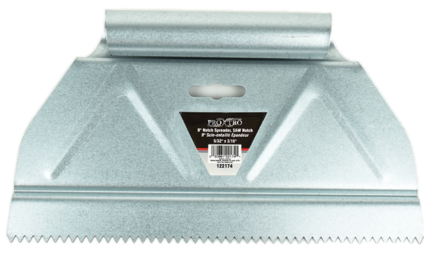 Toolway 9" Tile Trowel 5/32 x 3/16", Saw Notch