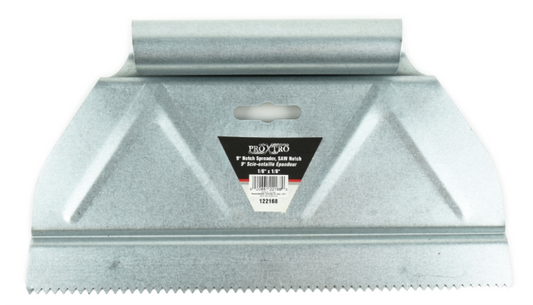Toolway 9" Tile Trowel 1/8" x 1/8", Saw Notch