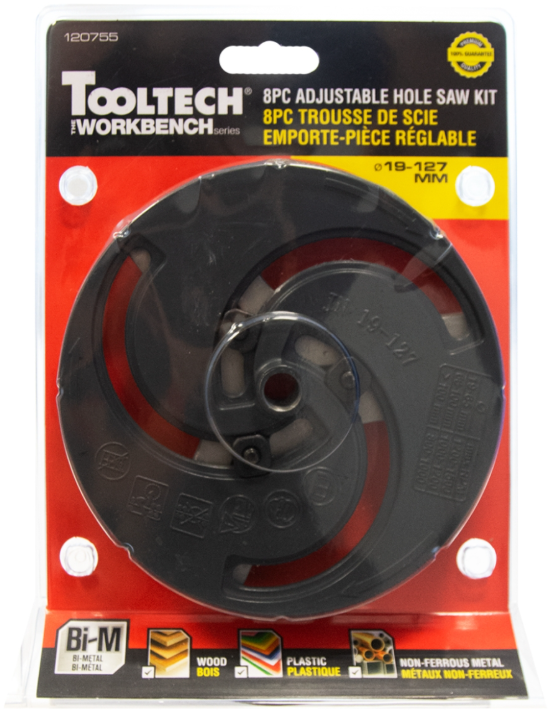 Toolway 8PC Adjustable Hole Saw Kit