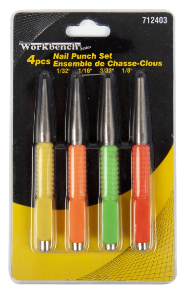Toolway 4Pc Nail Punch Set
