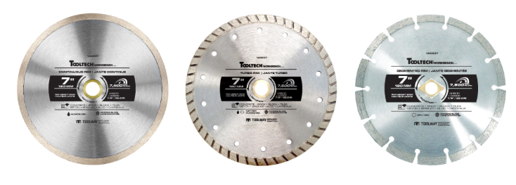 Toolway 3pc Set Diamond Saw Blade 7"