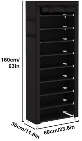 Portable Shoe Rack Grey 23.6×11.8×63 inches.