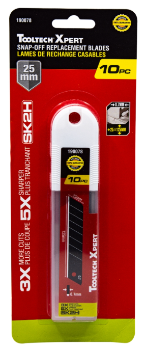 Toolway 10pc Snap-Off Blades SK2H 25mm with Dispenser
