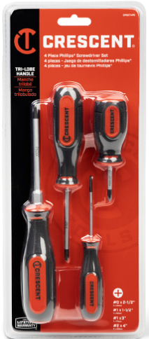 Crescent 4PC Philips Dual Material Screwdriver Set