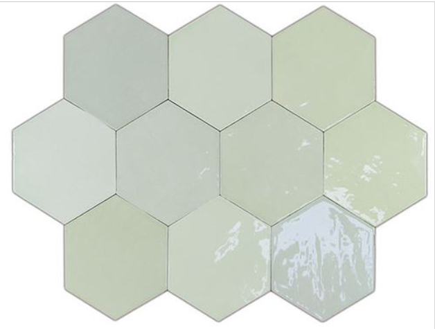 Sarana Tile Zellige - Mint Hexagon
