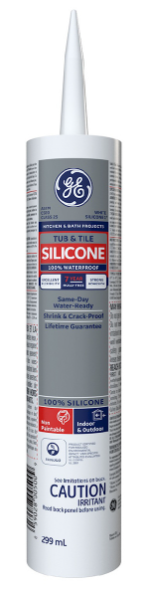 Tub and Tile Silicone Caulking White 298mL