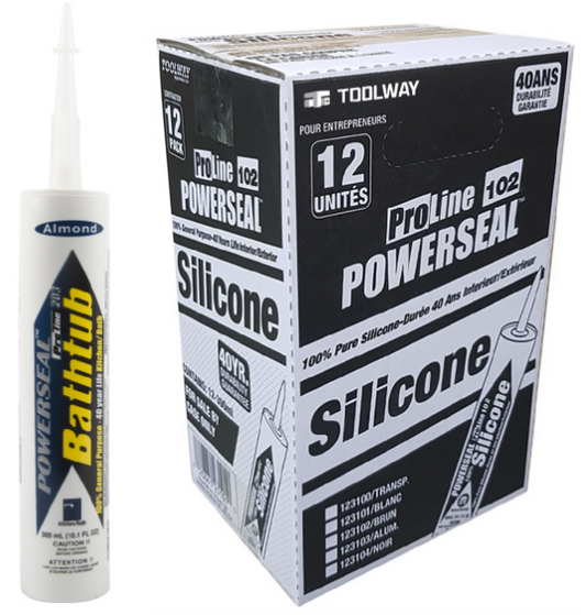 Proline Powerseal Kitchen/Bath Silicone Caulking/Sealant 300ml Almond