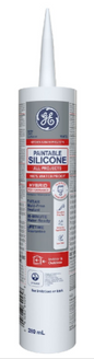 GE Paintable Kitchen & Bath Silicone Caulking White 280mL
