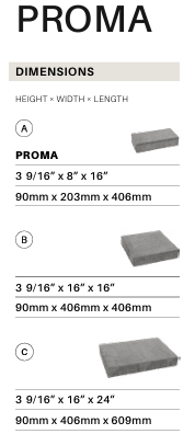 Rinox Proma 90mm Ash Charcoal Slab Paver