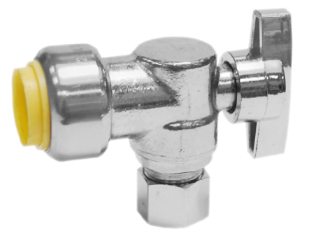 Shark Bite 90 Degree Shut Off 1/2" x 3/8" Lead Free