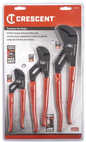 Crescent 3 Piece Tongue & Groove Plier Set