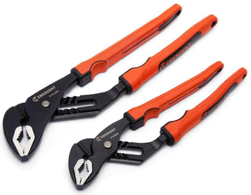 Crescent 2 Piece Grip Zone™ V-Jaw Tongue & Groove Plier Set with Dual Material Rawhide Handle