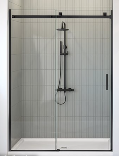 Fleurco Skyline Inline 60W x 79H Matte Black No Return Panel