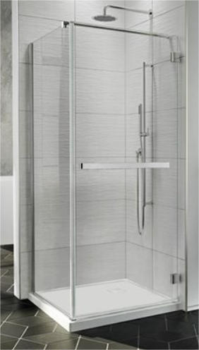 Fleurco Pura 36" Cube Corner Shower Chrome