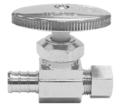 Multi Turn Straight Stop Valve 1/2" Pex x 3/8 Od