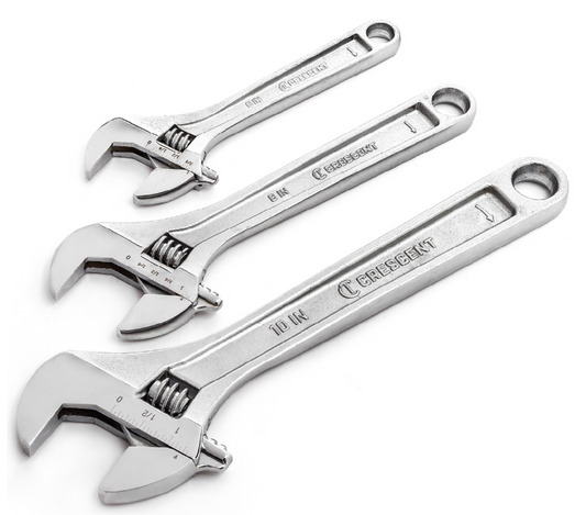 Crescent 3PC Adjustable Wrench Set 6in, 8in & 10in