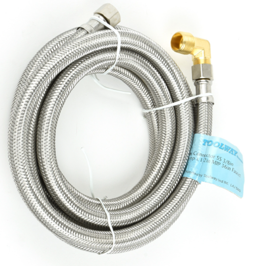Flex Hose SS 3/8" Comp x 3/8" MIP - 96" Dishwasher