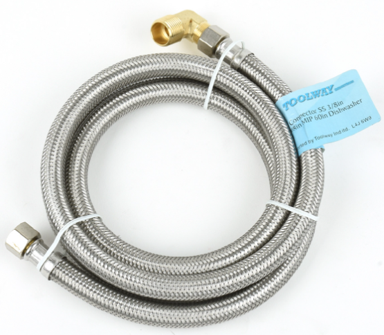 Flex Hose SS 3/8" comp x 3/8" MIP - 60" Dishwasher