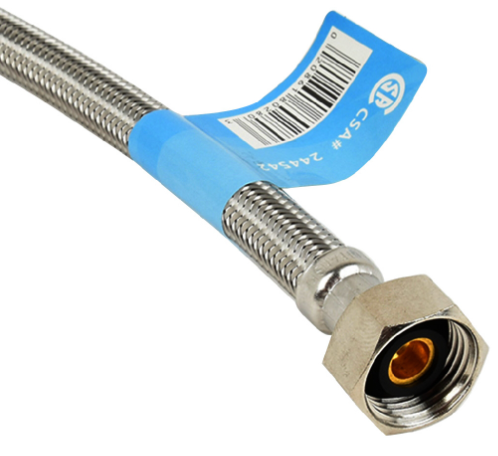 Flex Hose SS 3/8" Comp x 1/2" FIP - 20" Faucet