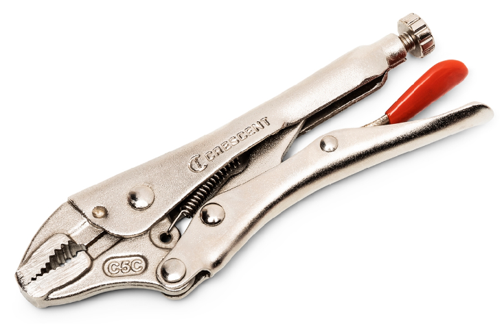 Crescent Curved Jaw Locking Pliers With Wire Cutter 5in